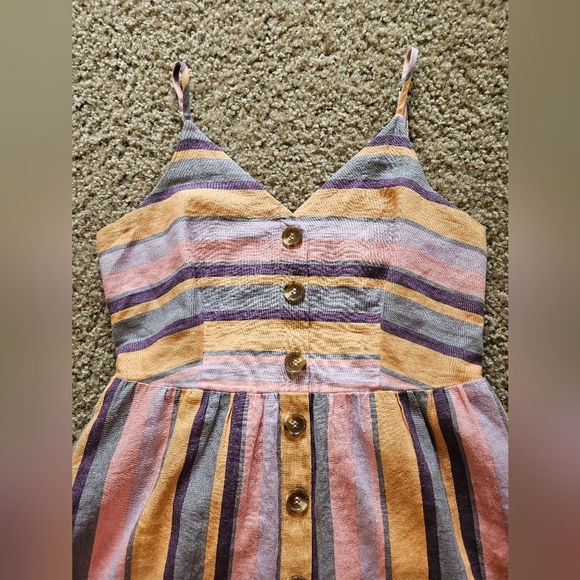 Gilli Pastel Striped Button-Down Midi Dress, Size Small - Picture 2 of 9